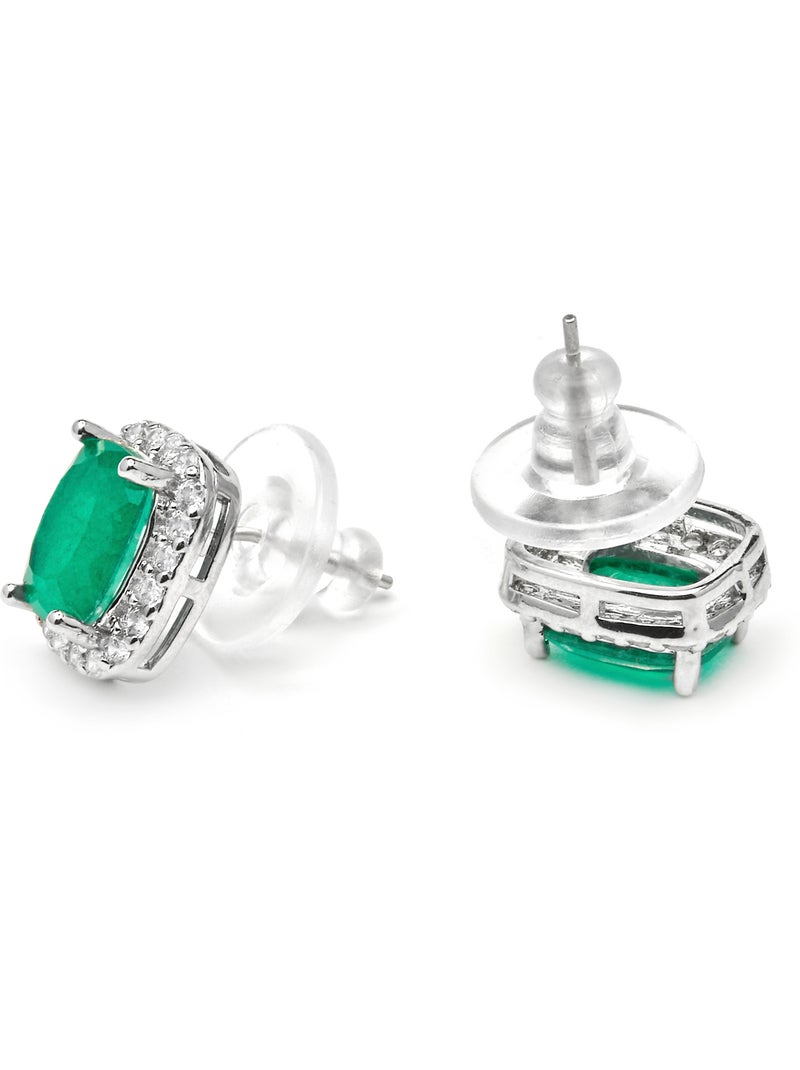 Boucles d'oreilles Luxenter en argent et quartz hydrothermal vert de Paraiba - Kimhi Blanc - Kiabi