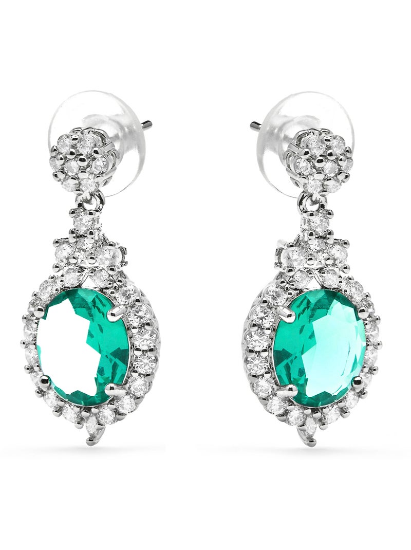 Boucles d'oreilles Luxenter en argent et Quartz hydrothermal vert de Paraiba - Leibel Blanc - Kiabi