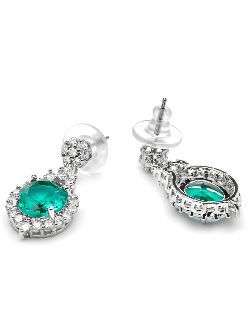 Boucles d'oreilles Luxenter en argent et Quartz hydrothermal vert de Paraiba - Leibel Blanc - Kiabi
