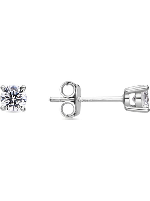 Boucles d'oreilles Luxenter en argent fin 925 avec zircone brillante, finition rhodiée - Kyoro - Kiabi