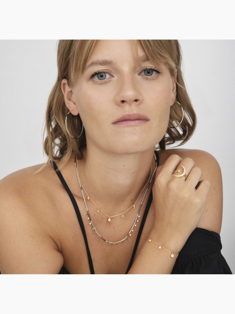 Boucles d'oreilles Luxenter en argent sterling 925 avec cristal et finitions et plaqué or 18k-Rathy Multicolore - Kiabi