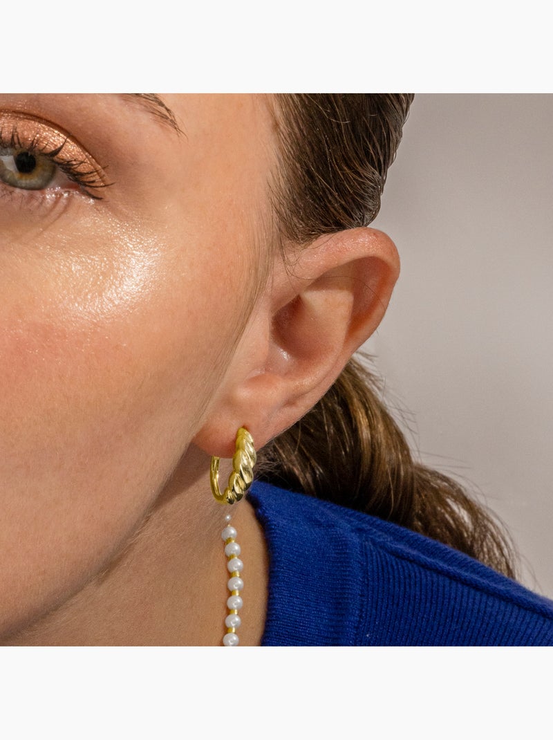Boucles d'oreilles Luxenter en argent sterling 925 avec finition et plaqué or 18k - Gilsi Jaune - Kiabi