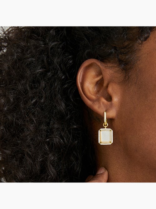 Boucles d'oreilles Luxenter en argent sterling 925 avec nacre blanche et plaqué or 18k-Kakan - Kiabi