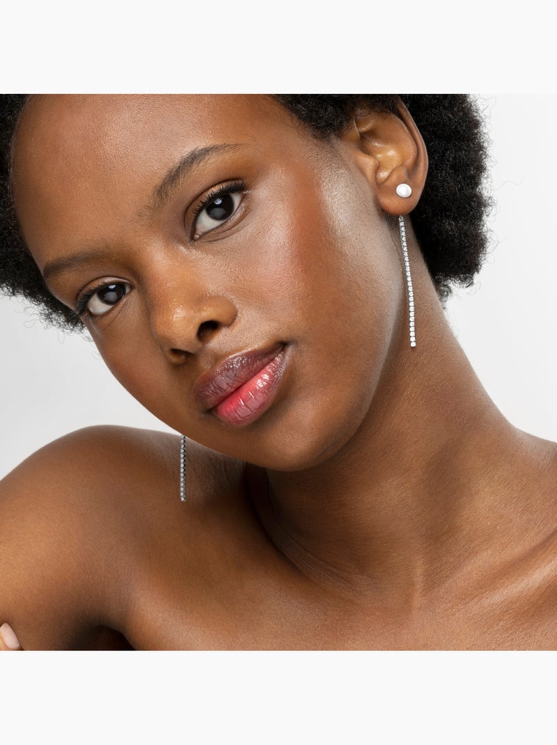 Boucles d'oreilles Luxenter en argent sterling 925 avec perle blanche et finitions en rhodium-Emki Blanc - Kiabi