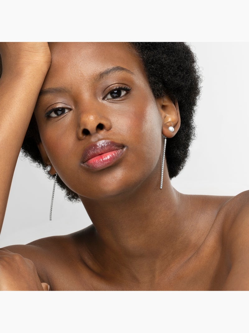 Boucles d'oreilles Luxenter en argent sterling 925 avec perle blanche et finitions en rhodium-Emki Blanc - Kiabi