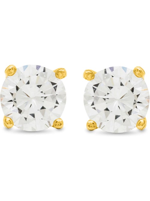 Boucles d'oreilles Luxenter en argent sterling 925 avec zircone brillante, finition or 18 k - Básico - Kiabi