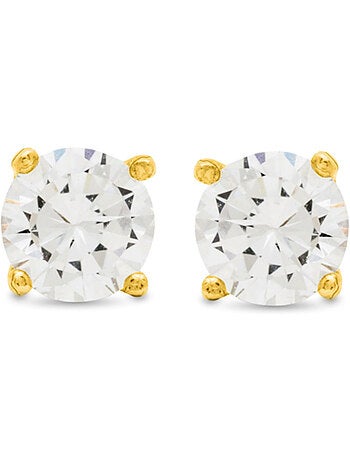 Boucles d'oreilles Luxenter en argent sterling 925 avec zircone brillante, finition or 18 k - Básico