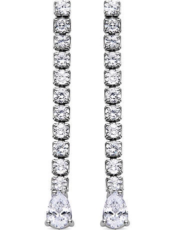 Boucles d'oreilles Luxenter en argent sterling 925 avec zircone brillante, finition rhodiée - Guoi