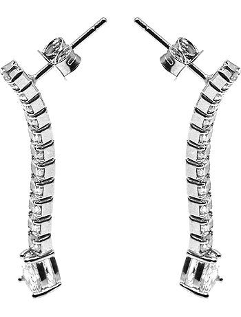 Boucles d'oreilles Luxenter en argent sterling 925 avec zircone brillante, finition rhodiée - Guoi