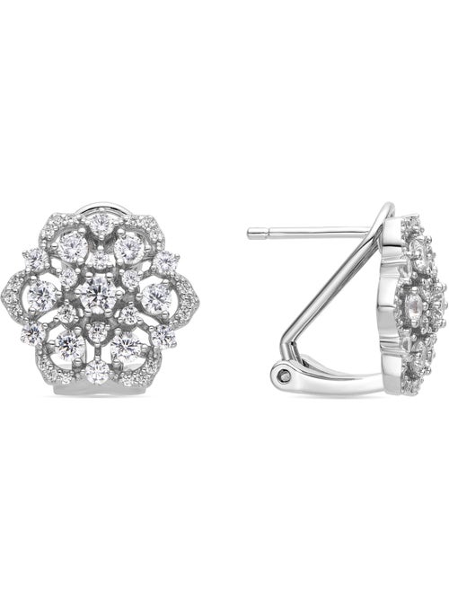 Boucles d'oreilles Luxenter en argent sterling 925 avec zircone brillante, finition rhodium - Soori - Kiabi
