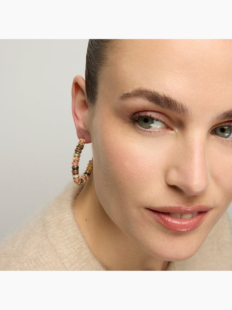 Boucles d'oreilles Luxenter en argent sterling 925 et agate   avec finition et plaqué or 18k-Umex Multicolore - Kiabi