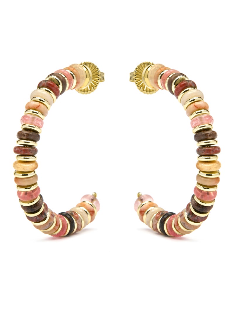 Boucles d'oreilles Luxenter en argent sterling 925 et agate   avec finition et plaqué or 18k-Umex Multicolore - Kiabi
