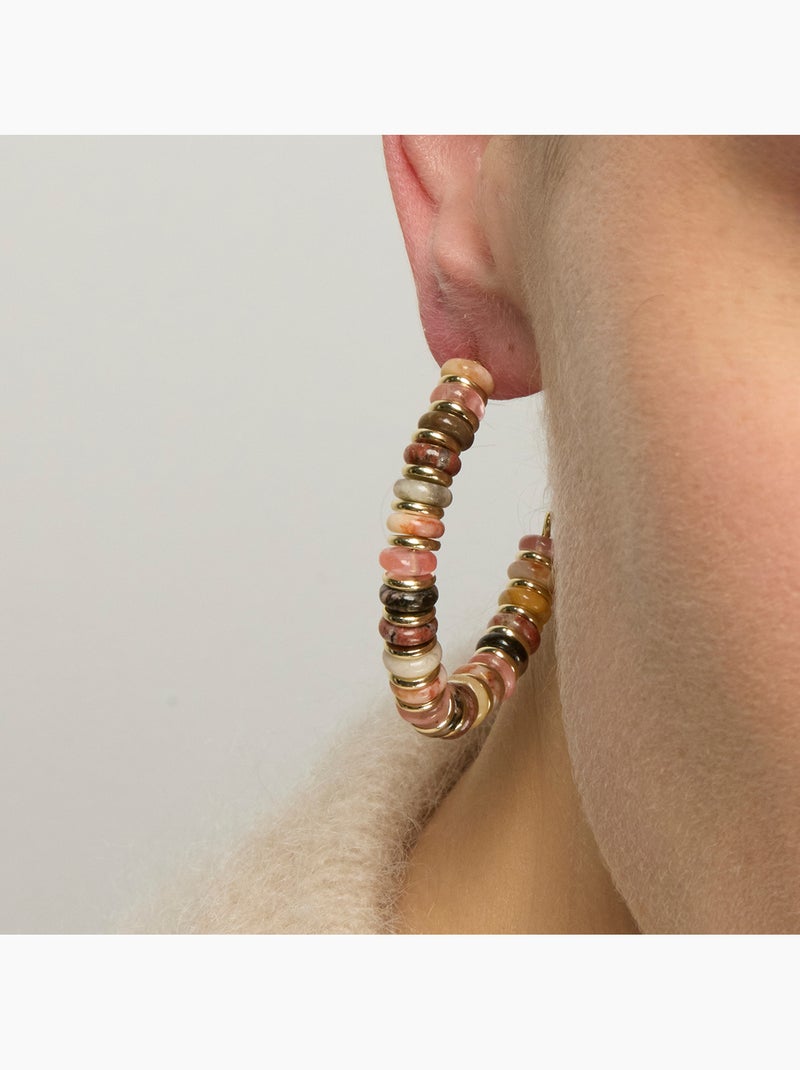 Boucles d'oreilles Luxenter en argent sterling 925 et agate   avec finition et plaqué or 18k-Umex Multicolore - Kiabi