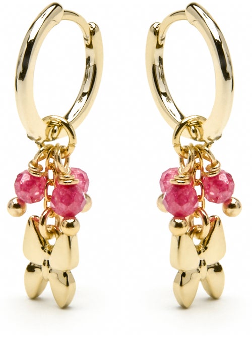 Boucles d'oreilles Luxenter en argent sterling 925 et cristal rose, finition or jaune 18 k - Coaran - Kiabi Boucles d'oreilles Luxenter en argent sterling 925 et cristal rose, finition or jaune 18 k - Coaran - Kiabi