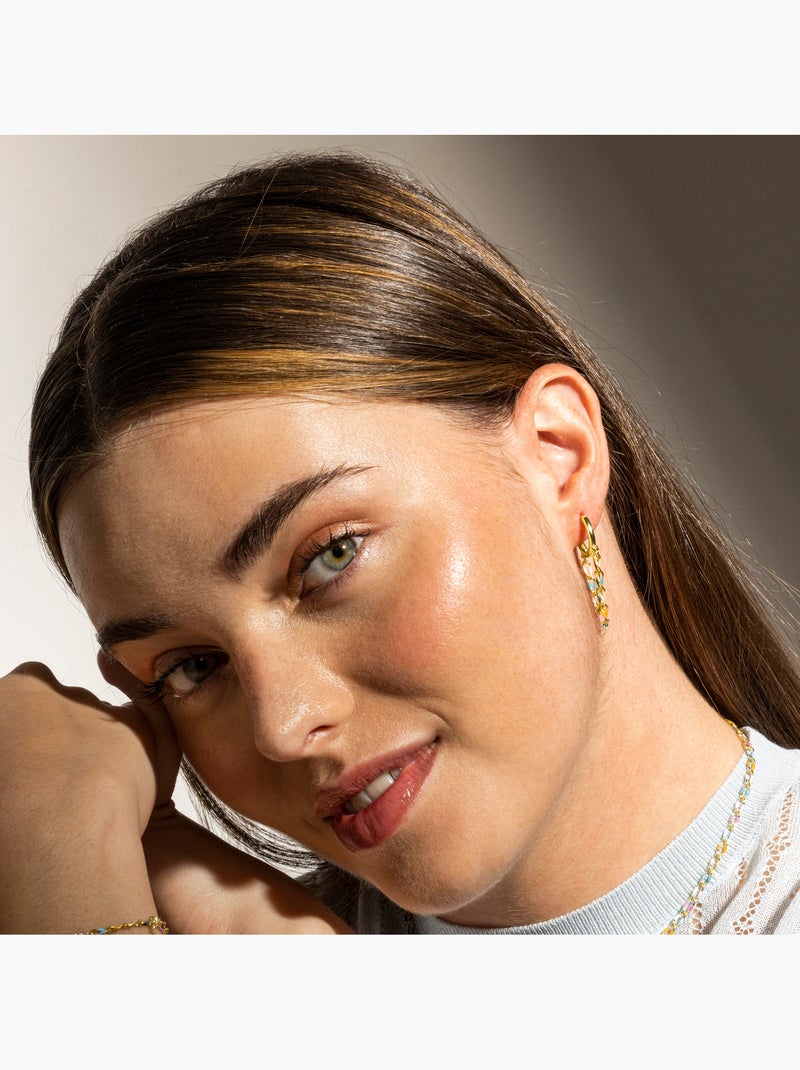 Boucles d'oreilles Luxenter en argent sterling 925 et laqué multicolore finition or 18k-Noida Multicolore - Kiabi