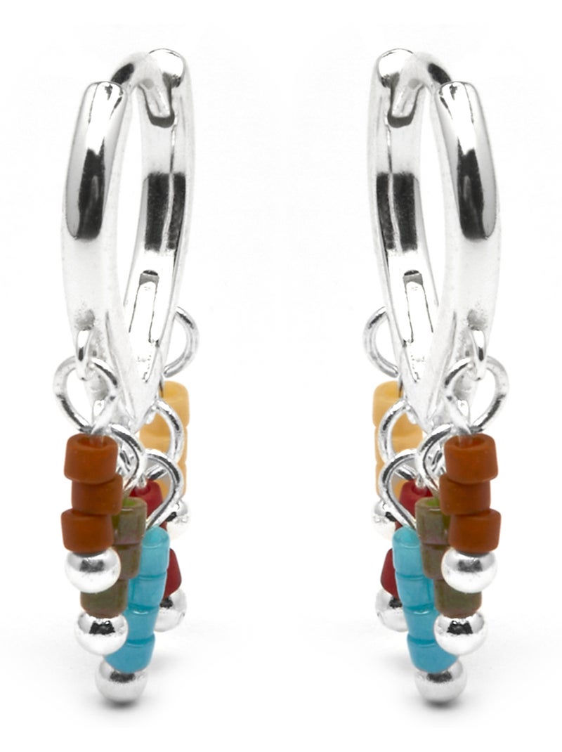 Boucles d'oreilles Luxenter en argent sterling 925 et laqué multicolore, finition rhodium - Lelsi Multicolore - Kiabi