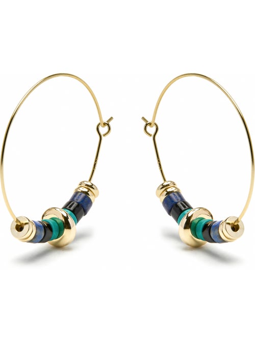 Boucles d'oreilles Luxenter en argent sterling 925 et malachite, finition or jaune 18 carats -Darkba - Kiabi Boucles d'oreilles Luxenter en argent sterling 925 et malachite, finition or jaune 18 carats -Darkba - Kiabi