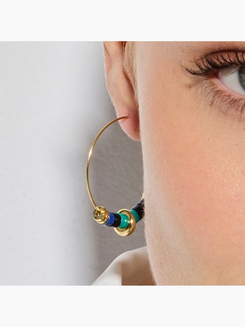 Boucles d'oreilles Luxenter en argent sterling 925 et malachite, finition or jaune 18 carats -Darkba - Kiabi Boucles d'oreilles Luxenter en argent sterling 925 et malachite, finition or jaune 18 carats -Darkba - Kiabi