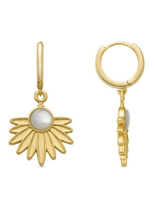 Boucles d'oreilles Luxenter en argent sterling 925 et nacre blanche finition et plaqué or 18k-Lalai - Kiabi
