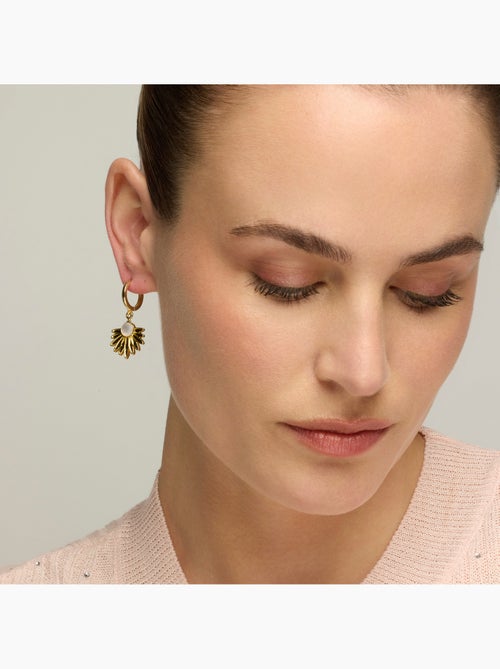 Boucles d'oreilles Luxenter en argent sterling 925 et nacre blanche finition et plaqué or 18k-Lalai - Kiabi