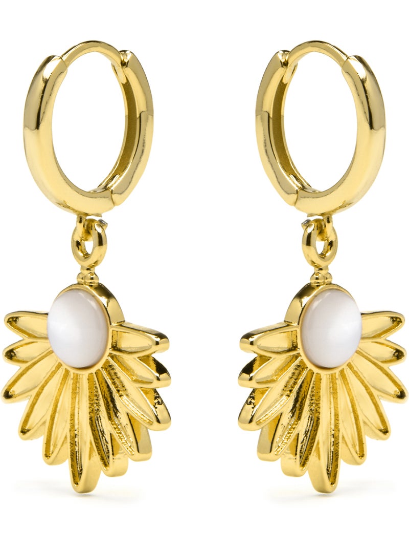 Boucles d'oreilles Luxenter en argent sterling 925 et nacre blanche finition et plaqué or 18k-Lalai Blanc - Kiabi