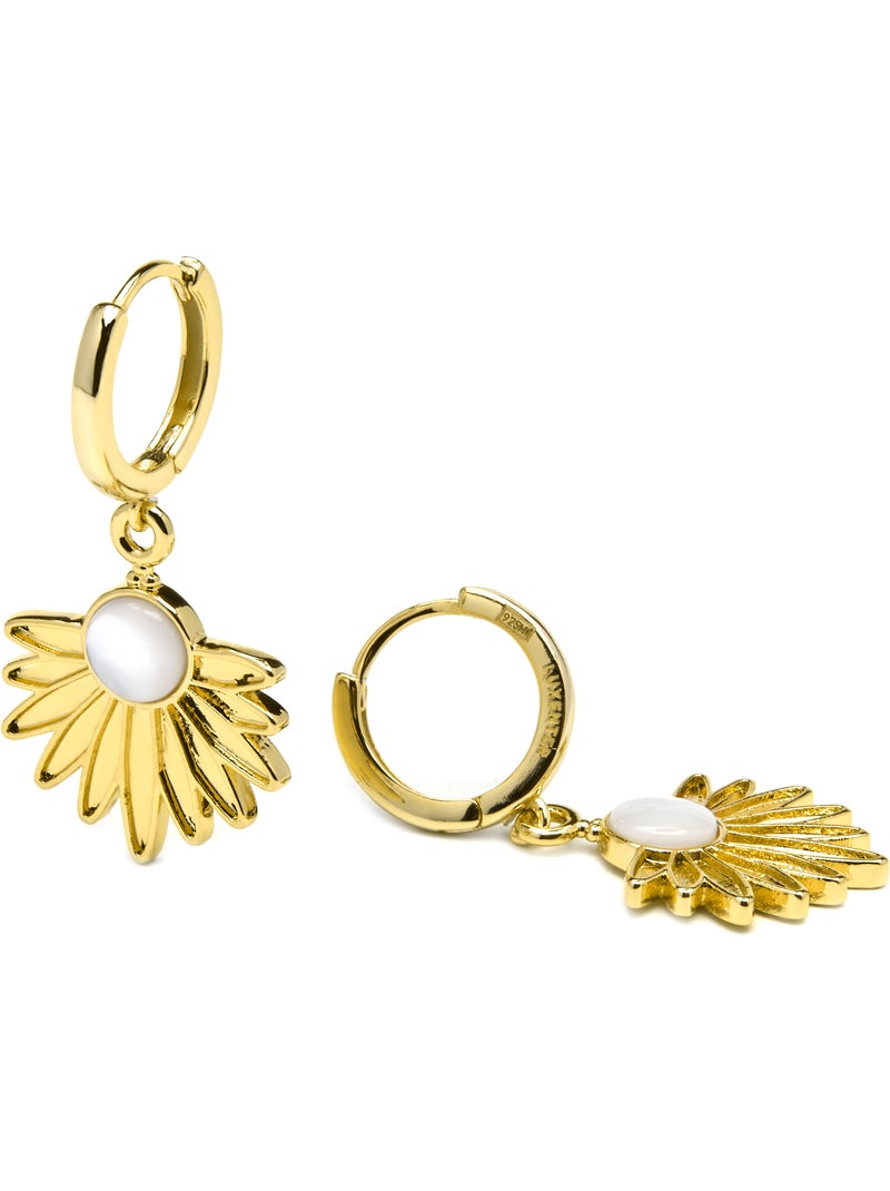 Boucles d'oreilles Luxenter en argent sterling 925 et nacre blanche finition et plaqué or 18k-Lalai Blanc - Kiabi