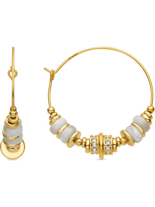 Boucles d'oreilles Luxenter en argent sterling 925 et nacre blanche, finition or jaune 18 k - Darkba - Kiabi