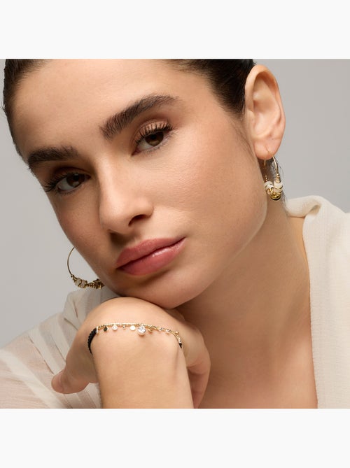Boucles d'oreilles Luxenter en argent sterling 925 et nacre blanche, finition or jaune 18 k - Darkba - Kiabi