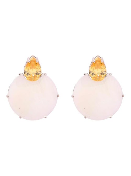 Boucles d'oreilles Luxenter en argent sterling 925 et nacre blanche finition or jaune 18k-Mubi - Kiabi