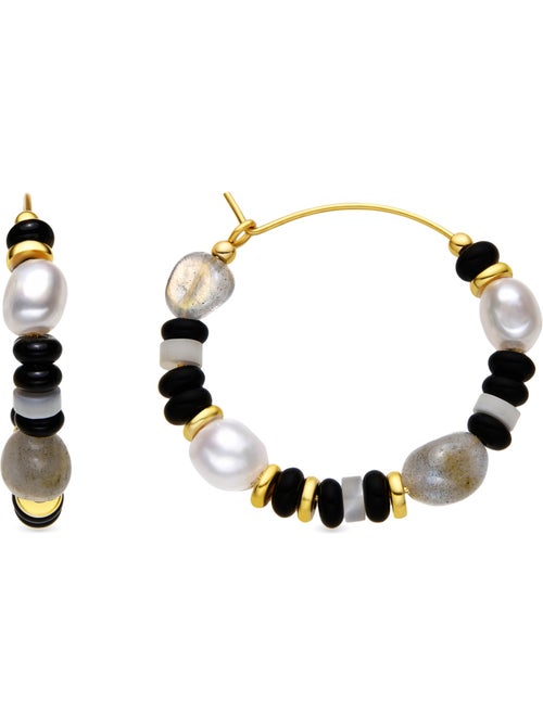 Boucles d'oreilles Luxenter en argent sterling 925 et onyx, finition or 18 carats - Nanys - Kiabi Boucles d'oreilles Luxenter en argent sterling 925 et onyx, finition or 18 carats - Nanys - Kiabi