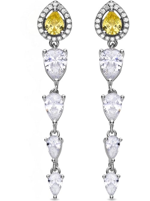 Boucles d'oreilles Luxenter en argent sterling 925 et padparadscha finition rhodium - Marag - Kiabi