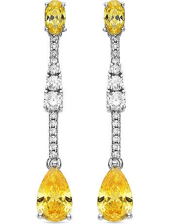 Boucles d'oreilles Luxenter en argent sterling 925 et padparadscha finition rhodium - Murbi