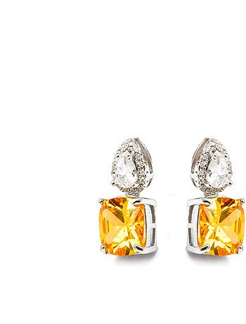 Boucles d'oreilles Luxenter en argent sterling 925 et padparadscha finition rhodium - Ronni
