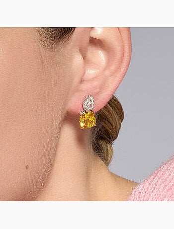 Boucles d'oreilles Luxenter en argent sterling 925 et padparadscha finition rhodium - Ronni