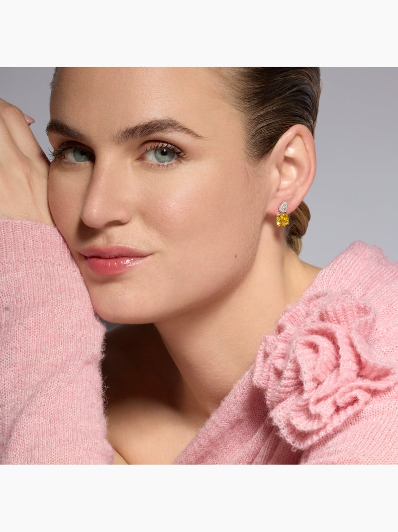 Boucles d'oreilles Luxenter en argent sterling 925 et padparadscha finition rhodium - Ronni Jaune - Kiabi