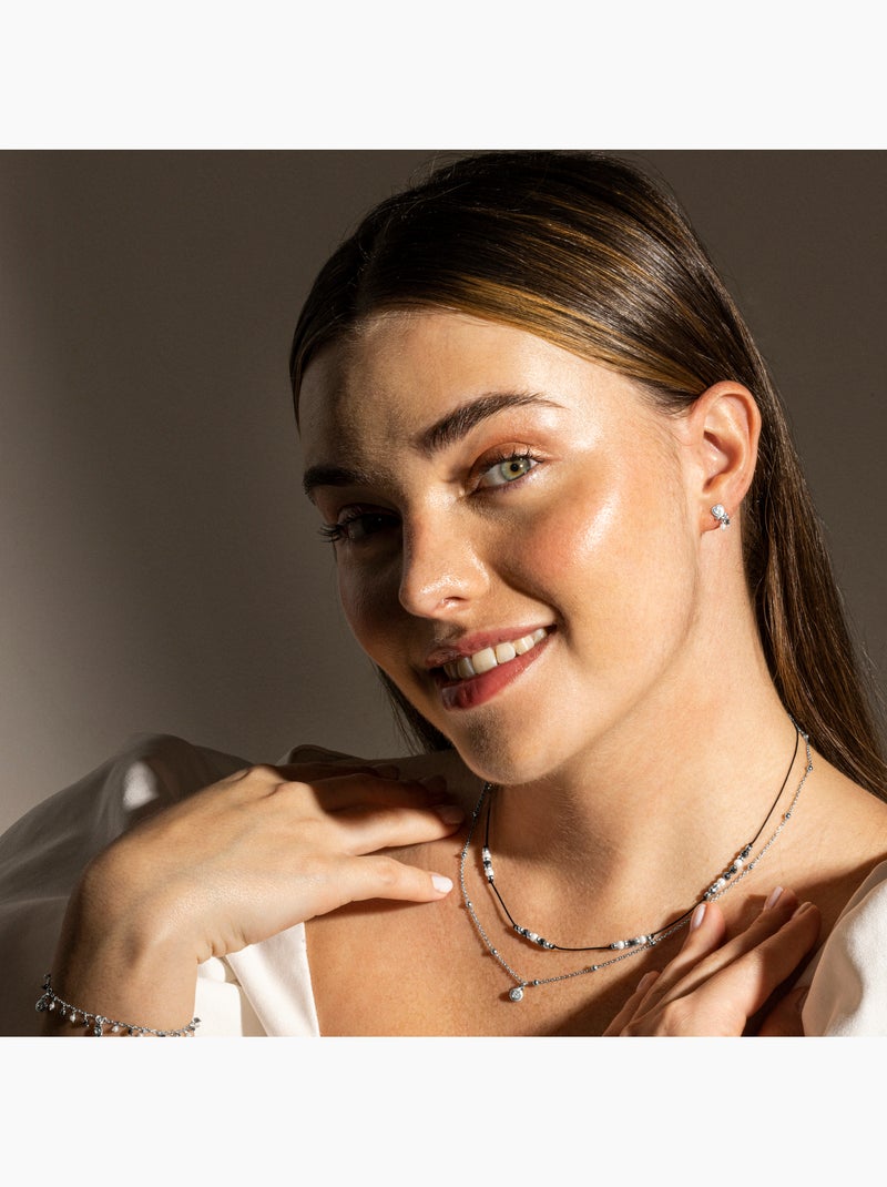 Boucles d'oreilles Luxenter en argent sterling 925 et perle blanche avec finition en rhodium - Nexa Blanc - Kiabi