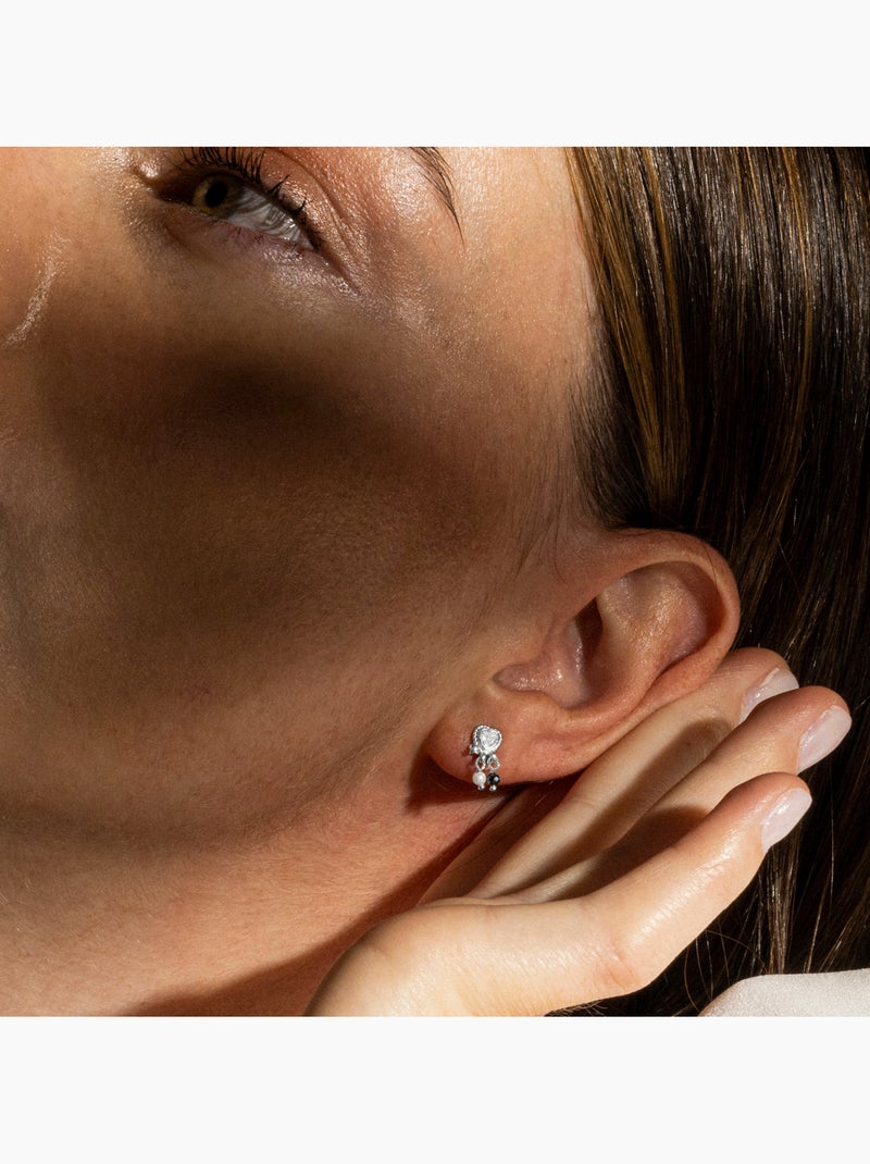 Boucles d'oreilles Luxenter en argent sterling 925 et perle blanche avec finition en rhodium - Nexa Blanc - Kiabi