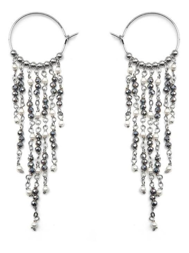 Boucles d'oreilles Luxenter en argent sterling 925 et perle blanche avec finition rhodium - Miakde Blanc - Kiabi