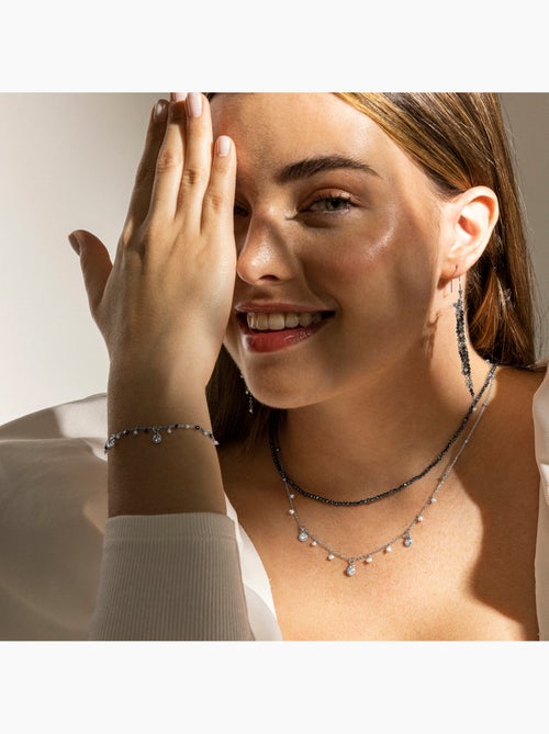 Boucles d'oreilles Luxenter en argent sterling 925 et perle blanche avec finition rhodium - Miakde - Kiabi
