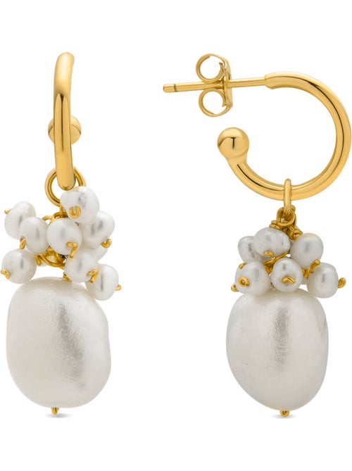 Boucles d'oreilles Luxenter en argent sterling 925 et perle blanche, finition or jaune 18 k - Zoqoyi - Kiabi Boucles d'oreilles Luxenter en argent sterling 925 et perle blanche, finition or jaune 18 k - Zoqoyi - Kiabi