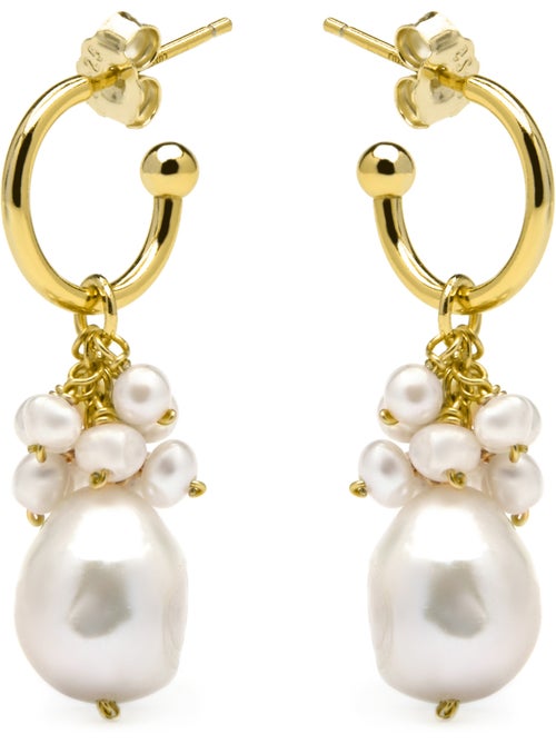Boucles d'oreilles Luxenter en argent sterling 925 et perle blanche, finition or jaune 18 k - Zoqoyi - Kiabi Boucles d'oreilles Luxenter en argent sterling 925 et perle blanche, finition or jaune 18 k - Zoqoyi - Kiabi