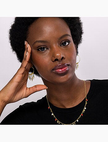 Boucles d'oreilles Luxenter en argent sterling 925 et perle blanche finition or jaune 18k-Shay
