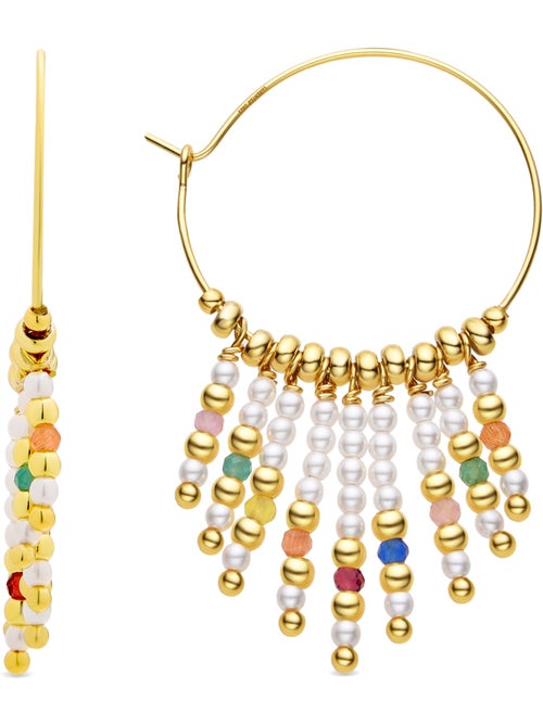 Boucles d'oreilles Luxenter en argent sterling 925 et perle blanche finition or jaune 18k-Shay - Kiabi