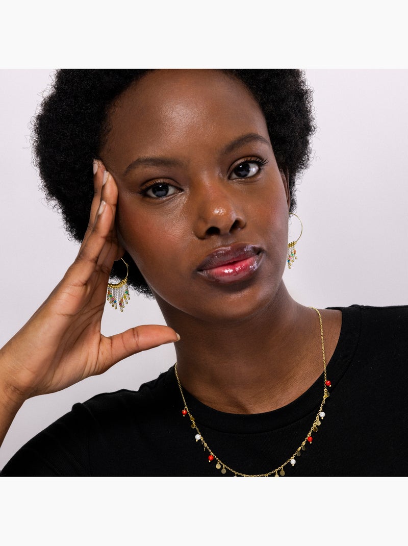 Boucles d'oreilles Luxenter en argent sterling 925 et perle blanche finition or jaune 18k-Shay Blanc - Kiabi