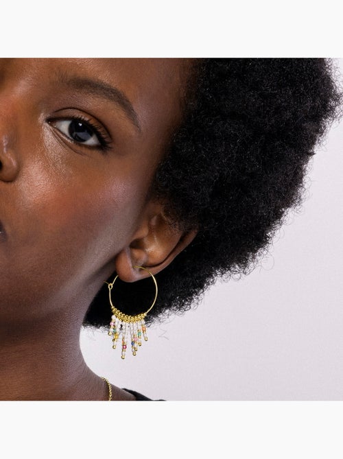 Boucles d'oreilles Luxenter en argent sterling 925 et perle blanche finition or jaune 18k-Shay - Kiabi