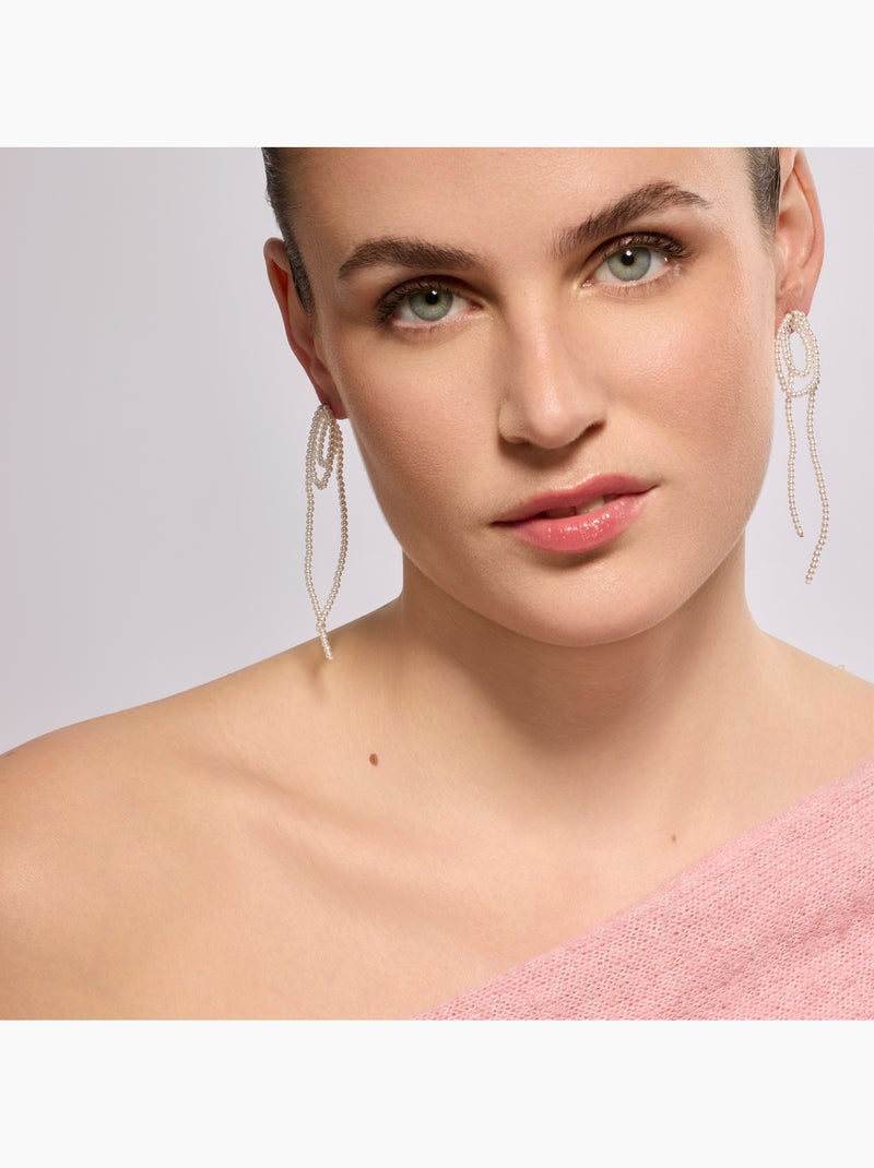 Boucles d'oreilles Luxenter en argent sterling 925 et perle blanche, finition rhodium - Lima Argent - Kiabi