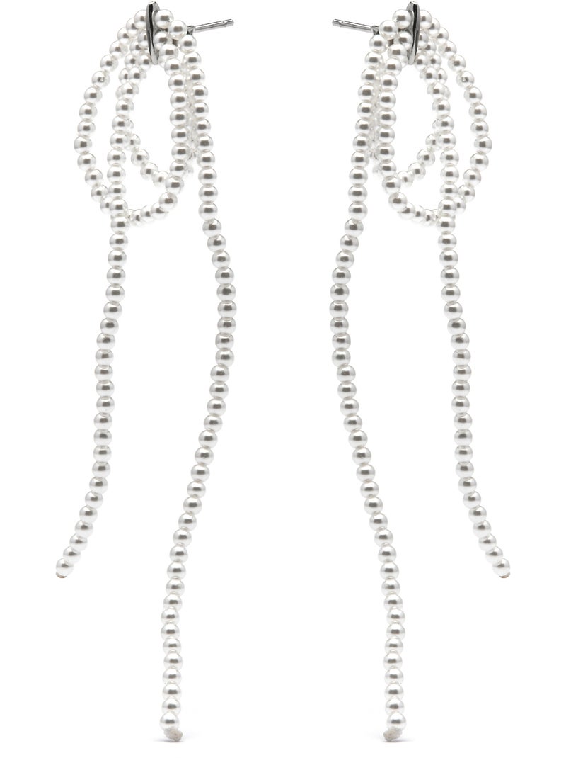 Boucles d'oreilles Luxenter en argent sterling 925 et perle blanche, finition rhodium - Lima Blanc - Kiabi