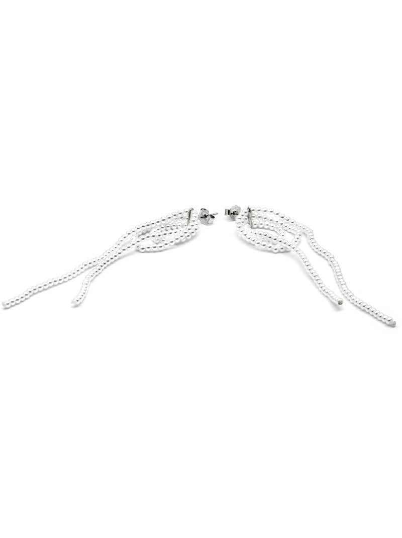 Boucles d'oreilles Luxenter en argent sterling 925 et perle blanche, finition rhodium - Lima Blanc - Kiabi