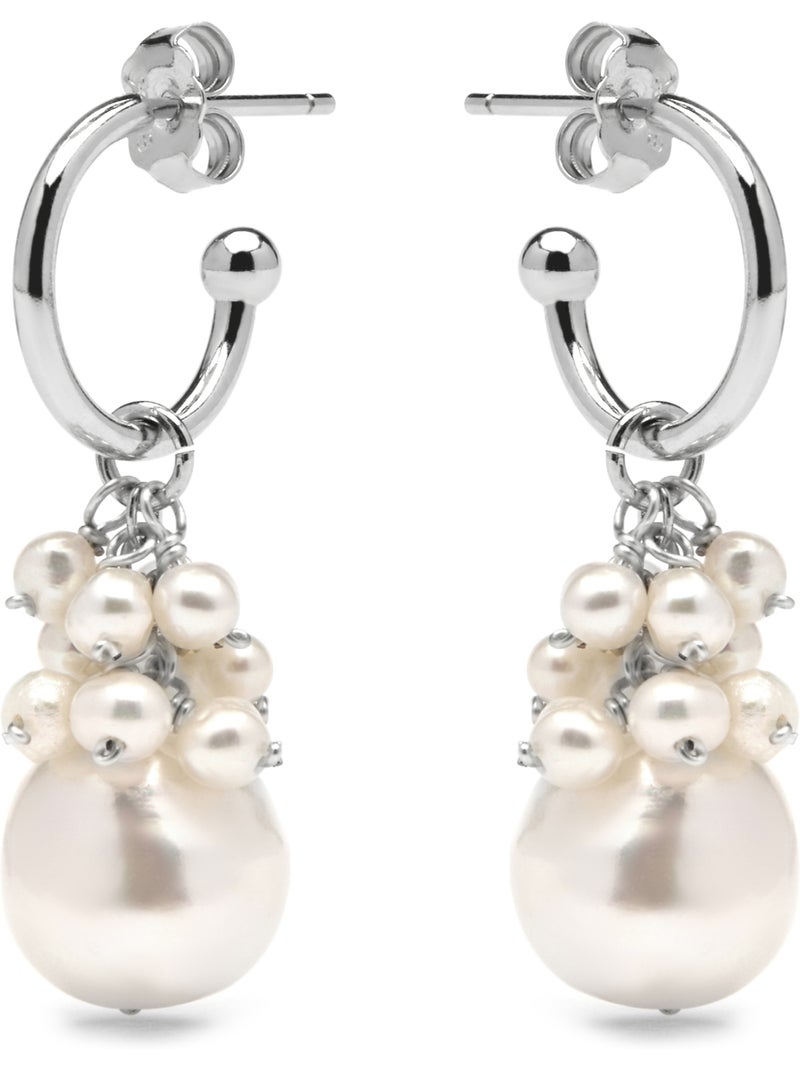 Boucles d'oreilles Luxenter en argent sterling 925 et perle blanche, finition rhodium - Zoqoyi Argent - Kiabi