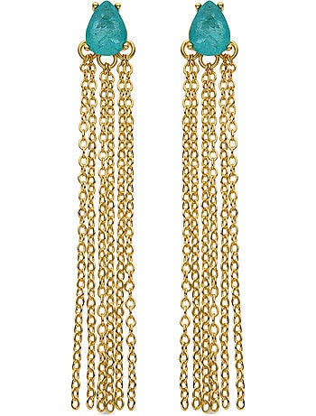 Boucles d'oreilles Luxenter en argent sterling 925 et quartz hydrothermal et plaqué or 18k-Egah